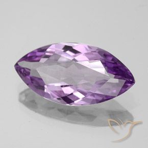 Amatista Violeta rosáceo medio natural de 4.24 ct, Marquesa, VS