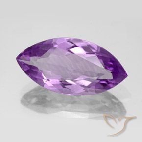 Amatista Violeta púrpura medio natural de 6.53 ct, Marquesa, VS