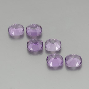 Gemas de amatista magenta claro natural de 5,51 ct, corte cojín, VS