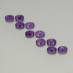 Gemas de Amatista Violeta oscuro natural de 3.09 ct, Corte Óvalo, VS