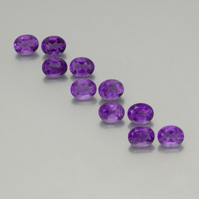 Gemas de Amatista Violeta intenso natural de 3.52 ct, Corte Óvalo, VS