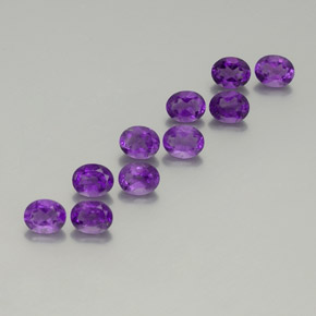 Gemas de Amatista Violeta intenso natural de 3.52 ct, Corte Óvalo, VS