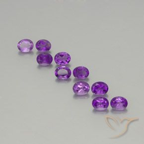 Gemas de Amatista Violeta intenso natural de 3.67 ct, Ovalada, VS