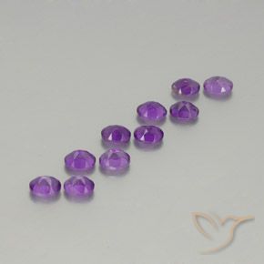 Gemas de Amatista Violeta intenso natural de 3.67 ct, Ovalada, VS