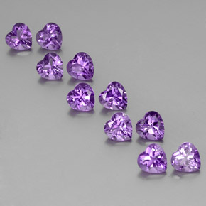 Gemas de amatista violeta púrpura natural de 7,53 ct, forma de corazón, VS