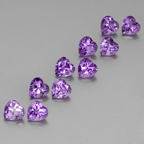 Gemas de amatista violeta púrpura natural de 7,53 ct, forma de corazón, VS