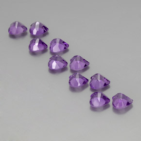 Gemas de amatista violeta púrpura natural de 7,53 ct, forma de corazón, VS