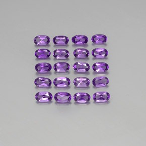 Gemas de amatista violeta vívido natural de 4,34 ct, corte óvalo, VVS-VS