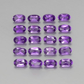 Gemas de amatista violeta vívido natural de 4,34 ct, corte óvalo, VVS-VS