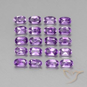 Gemas de Amatista Violeta vívido natural de 4.31 ct, Ovalada, VVS-VS