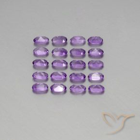 Gemas de Amatista Violeta vívido natural de 4.31 ct, Ovalada, VVS-VS