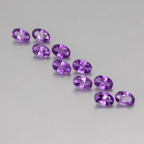 Gemas de Amatista Violeta rosado vívido natural de 4.08 ct, Corte Óvalo, VVS-VS
