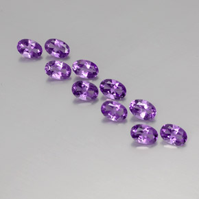 Gemas de Amatista Violeta púrpura oscuro medio natural de 3.96 ct, Corte Óvalo, VVS-VS