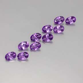 Gemas de Amatista Violeta púrpura oscuro medio natural de 3.96 ct, Corte Óvalo, VVS-VS