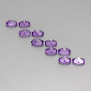 Gemas de Amatista Violeta púrpura oscuro medio natural de 3.96 ct, Corte Óvalo, VVS-VS