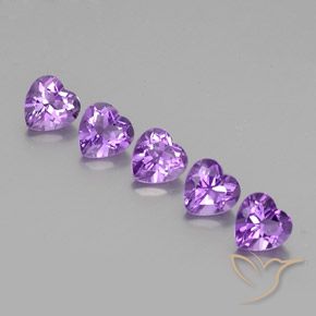 Gemas de Amatista Violeta vívido natural de 3.52 ct, Corazón, VVS-VS