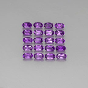 Gemas de Amatista Violeta vívido natural de 4.65 ct, Corte Óvalo, VVS-VS