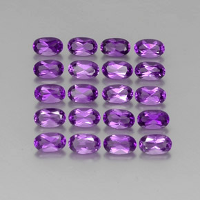 Gemas de Amatista Violeta vívido natural de 4.65 ct, Corte Óvalo, VVS-VS