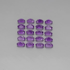 Gemas de Amatista Violeta vívido natural de 4.65 ct, Corte Óvalo, VVS-VS