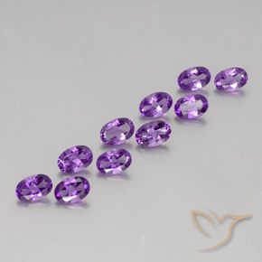 Gemas de Amatista Violeta púrpura natural de 3.88 ct, Ovalada, VVS-VS