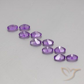 Gemas de Amatista Violeta púrpura natural de 3.88 ct, Ovalada, VVS-VS