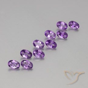 Gemas de Amatista Violeta púrpura natural de 4.02 ct, Ovalada, VVS-VS