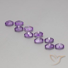 Gemas de Amatista Violeta púrpura natural de 4.02 ct, Ovalada, VVS-VS