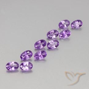 Gemas de Amatista Violeta púrpura natural de 4.11 ct, Ovalada, VVS-VS