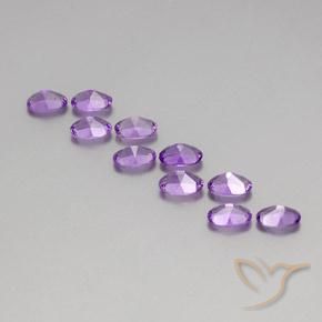 Gemas de Amatista Violeta púrpura natural de 4.11 ct, Ovalada, VVS-VS