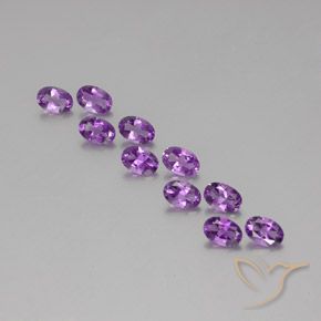 Gemas de Amatista Violeta púrpura intenso natural de 3.90 ct, Ovalada, VVS-VS