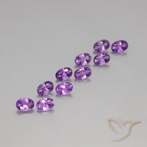 Gemas de Amatista Violeta rosado natural de 4.07 ct, Ovalada, VVS-VS