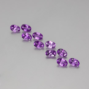 Gemas de amatista violeta púrpura intenso natural de 4,06 ct, corte óvalo, VVS-VS