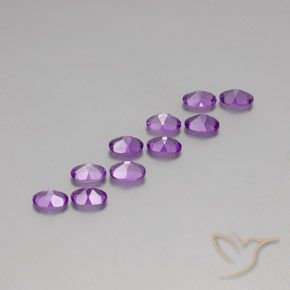 Gemas de Amatista Violeta púrpura medio natural de 4.09 ct, Ovalada, VVS-VS