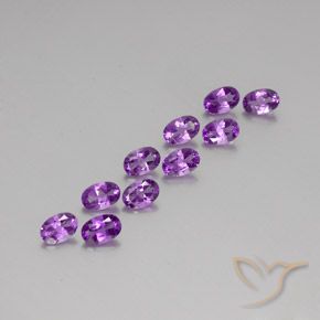 Gemas de Amatista Violeta púrpura intenso natural de 4.00 ct, Ovalada, VVS-VS