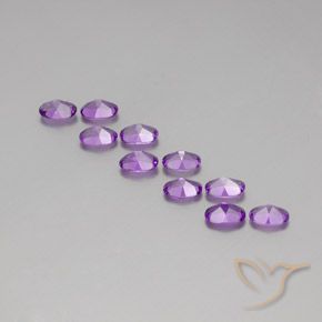Gemas de Amatista Violeta púrpura intenso natural de 4.00 ct, Ovalada, VVS-VS