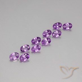 4.00ctw Natural Violeta púrpura Amatista, Ovalada, VS