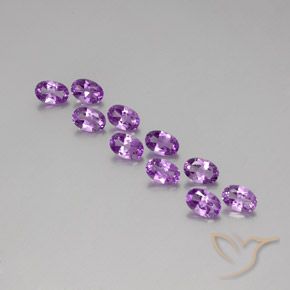 Gemas de Amatista Violeta púrpura natural de 4.00 ct, Ovalada, VS
