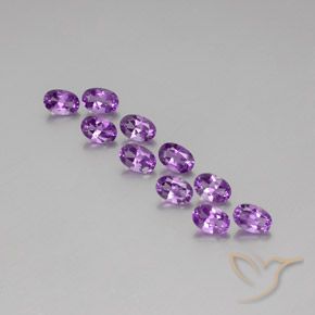 Gemas de Amatista Violeta púrpura intenso natural de 4.07 ct, Ovalada, VVS-VS