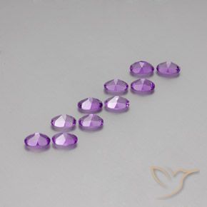 Gemas de Amatista Violeta púrpura intenso natural de 4.07 ct, Ovalada, VVS-VS