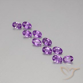 3.77ctw Natural Violeta púrpura intenso Amatista, Ovalada, VS