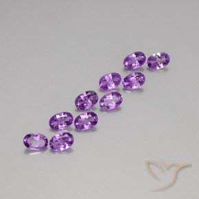Gemas de Amatista Violeta púrpura intenso natural de 3.77 ct, Ovalada, VS