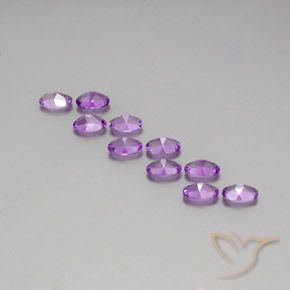 Gemas de Amatista Violeta púrpura intenso natural de 3.77 ct, Ovalada, VS