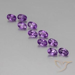 4.05ctw Natural Violeta púrpura medio Amatista, Ovalada, VVS-VS