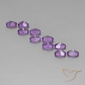 Gemas de Amatista Violeta púrpura medio natural de 4.05 ct, Ovalada, VVS-VS