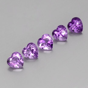Gemas de Amatista Violeta púrpura medio natural de 3.60 ct, Forma de corazón, VVS-VS