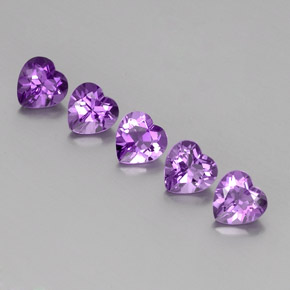 Gemas de Amatista Violeta púrpura medio natural de 3.60 ct, Forma de corazón, VVS-VS