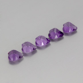 Gemas de Amatista Violeta púrpura medio natural de 3.60 ct, Forma de corazón, VVS-VS