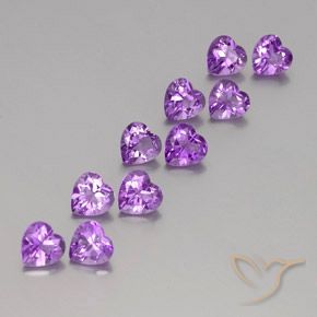 Gemas de Amatista Violeta púrpura natural de 7.04 ct, Corazón, VVS-VS