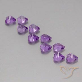 Gemas de Amatista Violeta púrpura natural de 7.04 ct, Corazón, VVS-VS