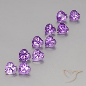 Gemas de Amatista Violeta púrpura natural de 7.36 ct, Corazón, VVS-VS